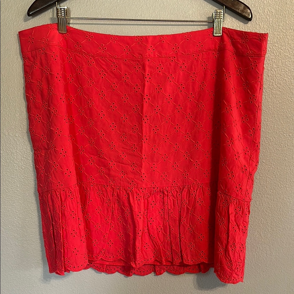 Loft Coral Eyelet Skirt
